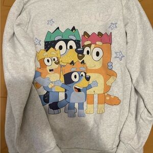 Bluey Character Print Gray Sweatshirt